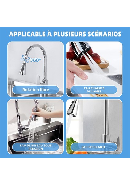 Xhhdqes Musluk Havalandırıcı, 3 Modlu Mutfak Banyo Musluğu Fıskiye Filtresi, 2 (M22 ve F24) Adaptörlü, 360 Derece Dönebilen Musluk Siyah (Yurt Dışından)