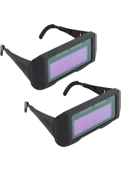 2x Güneş Otomatik Karartma Kaynak Koruyucu Maske Kaynakçı Gözlükleri (Yurt Dışından)