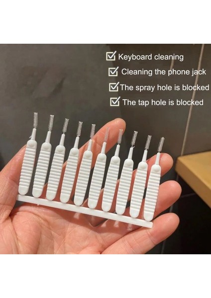 Duş Başlığı Temizleme Fırçası 10 Paket Duş Başlığı Tıkanmayı Önleyici Küçük Fırça (Yurt Dışından)