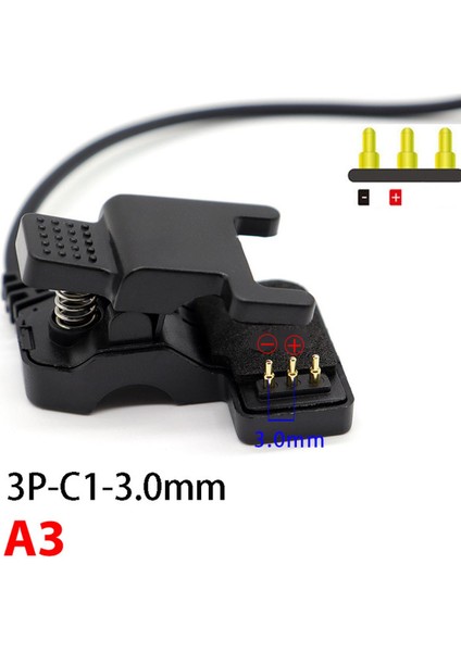 TW64 Akıllı Saat Evrensel USB Şarj Kablosu Siyah 2/3 Pin Şarj Klipsi Fengshi (Yurt Dışından)
