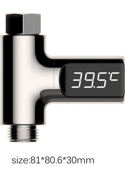 LED Su Sıcaklık Ölçer Bebek Banyo Yaratıcı Musluk Duş LED Termometre-Gümüş 81.0*80.6*30.0mm (Yurt Dışından)