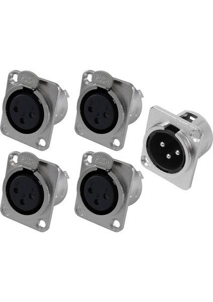 Paket Xlr Jakı 3 Pin - Panel Montajlı Jak D Serisi: 4 Paket Dişi Boyutu Xlr-F ve 4 Paket Erkek Boyutu Xlr-M (Yurt Dışından) fiyatları