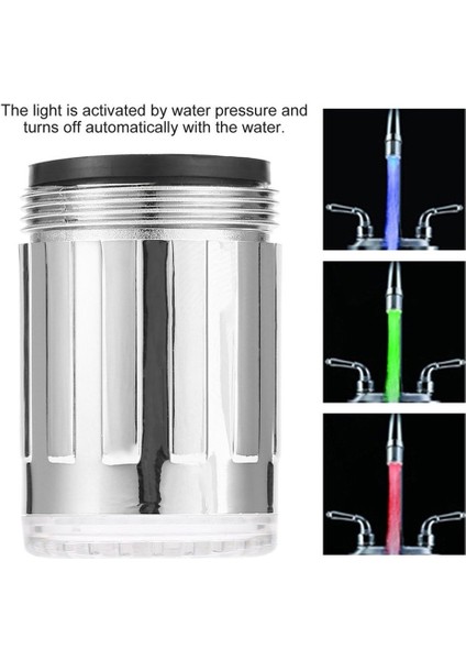 Çift Renkli LED Işık Su Glow Musluk Musluk Başlığı Paslanmaz Çelik Su Musluğu - Renkli (Yurt Dışından) fırsatları