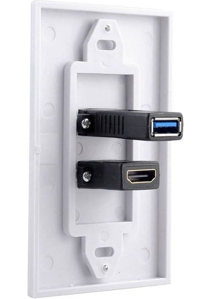 1x 2port HDMI + USB 3.0 Dişi Duvar Yüzü Plaka Paneli Çıkış Soketi Genişletici Beyaz (Yurt Dışından) indirimleri