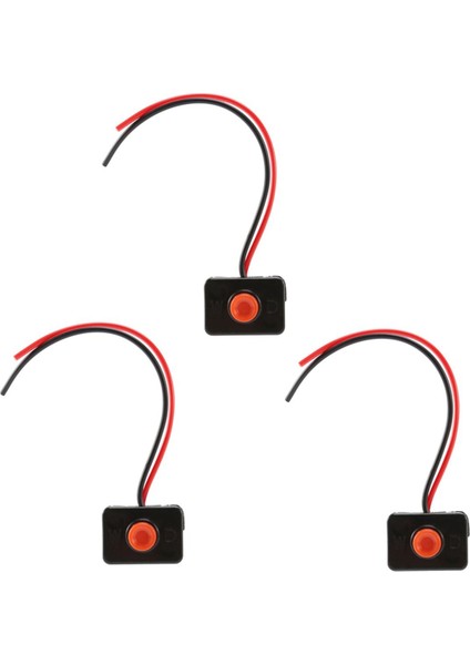 3x Dc 12V2A Yapışkan Tabanlı Basma Düğmesi Otomobiller Için Anlık Eylem Kablolu Anahtar (Yurt Dışından)