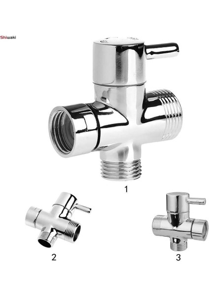 Adaptörü 3 Yollu Duş Başlığı Kapatma Vanası G1/2 Inç Katı Pirinç Banyo Tuvalet Bide Püskürtücü Anahtarı Yönlendirici Krom (Yurt Dışından) modelleri