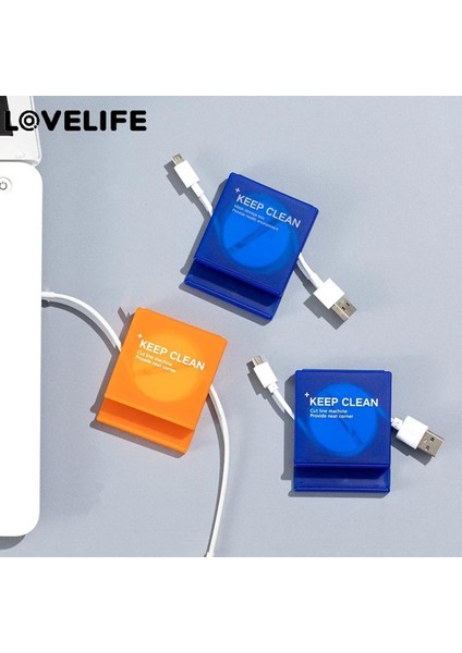 Adet Taşınabilir Kare Kablo Sarıcı Saklama Kutusu/dönebilen USB Veri Kablosu Kulaklık Tel Yönetimi Konteyner (Yurt Dışından)