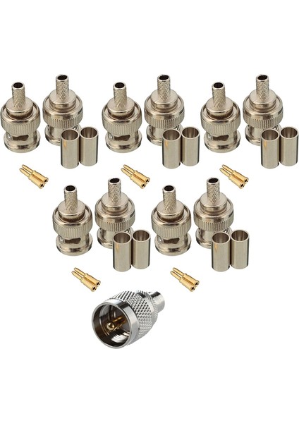 Adet Aksesuar: 3 Adet Bnc Erkek RG58 Fiş Sıkma Konnektörleri ve 2 Adet Rf Koaksiyel Koaksiyel Adaptör Bnc Dişi - Uhf Erkek PL259 (Yurt Dışından) fiyatları