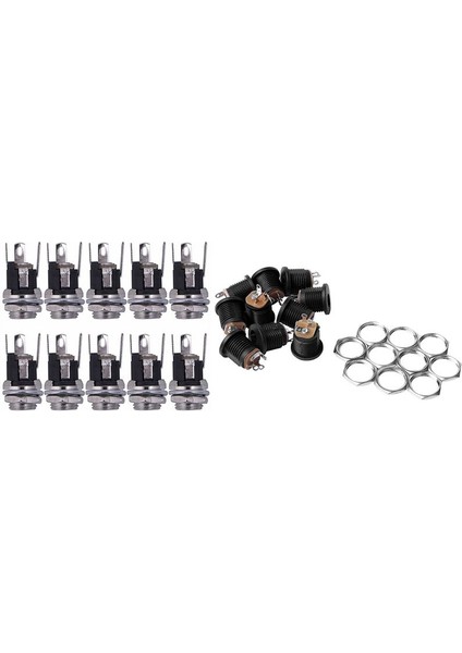 20 Adet Dc Besleme Jak Soketi Dişi Panel Montaj Konnektörü - 10 Adet 5.5x2.1mm ve 10 Adet 18 x 14MM (Yurt Dışından) fiyatları