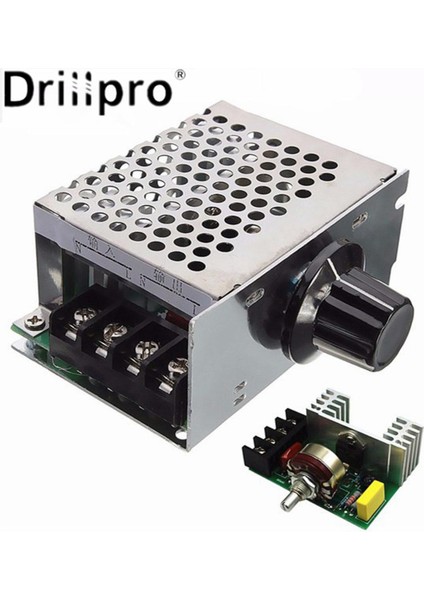 Drillpro Ac Scr Gerilim Güç Regülatörü Dimmer 4000 W 220 V Elektrik Motoru Hız Sıcaklık Kontrol Cihazı Elektrikli Fırın Su Isıtıcı (Yurt Dışından)