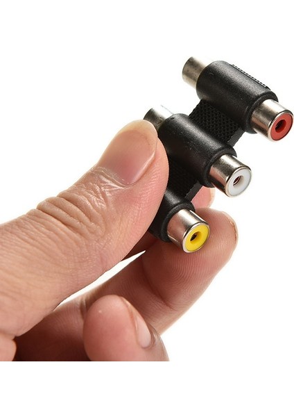 Ses Video Konektörü 3 Rca Av Bağlayıcı Adaptörü 3rca Dişi - Dişi Mini (Yurt Dışından)