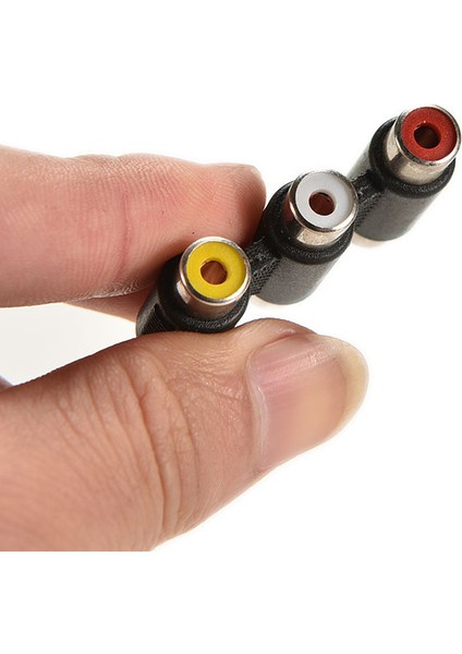 Ses Video Konektörü 3 Rca Av Bağlayıcı Adaptörü 3rca Dişi - Dişi Mini (Yurt Dışından)