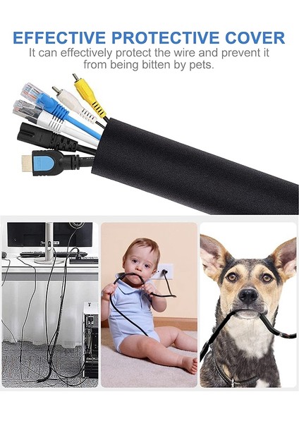 Tv Bilgisayar Ev Eğlencesi Için 4 Paket Kablo Düzenli Tüp, Kablo Yönetimi Fermuar Kol Kablo Düzenleyiciler Kol (Yurt Dışından)