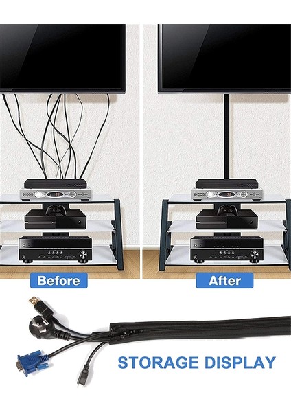 Tv Bilgisayar Ev Eğlencesi Için 4 Paket Kablo Düzenli Tüp, Kablo Yönetimi Fermuar Kol Kablo Düzenleyiciler Kol (Yurt Dışından)