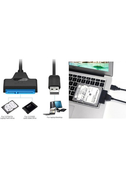 USB 2.0 Sata 22 Pin Dizüstü Sabit Disk Sürücüsü SSD Adaptör Dönüştürücü Kablosu (Yurt Dışından) indirimleri
