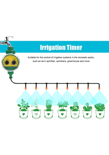 Çok Fonksiyonlu Iki Kadranlı Otomatik Bahçe Su Zamanlayıcısı Elektronik Sulama Zamanlayıcısı Bahçe Sulama Sistemi Kontrol Cihazı (Yurt Dışından)