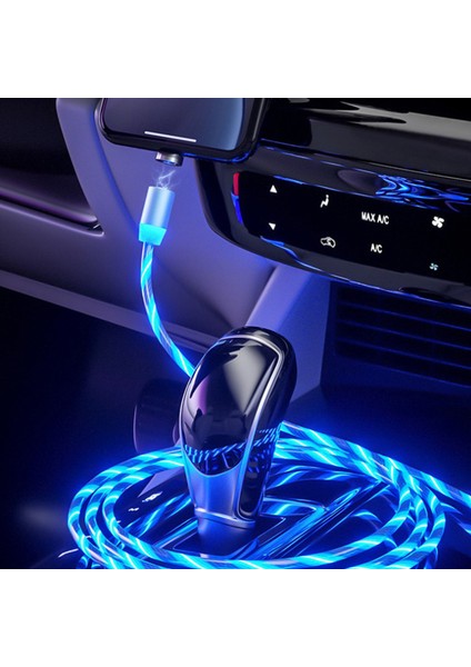 Glow LED Aydınlatma Hızlı Şarj Manyetik USB C Tipi Kablo (Yurt Dışından)