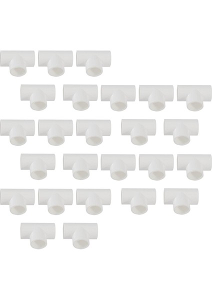 20MM Pvc Tee 3 Yollu Su Borusu Boru Adaptör Konnektörleri Beyaz 25 Adet (Yurt Dışından)
