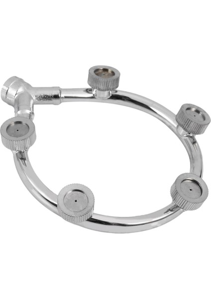 2x Paslanmaz Çelik Fan Halkası 5 Nozul Koltuklu Püskürtücü Su Buharlı Vantilatör Halkası Su Püskürtücü Ince Sis Halkası (Yurt Dışından)