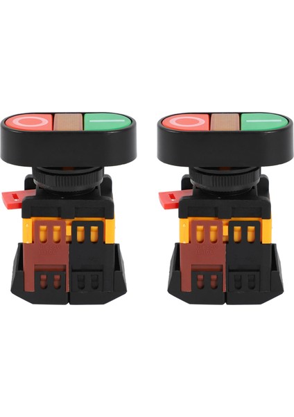 2x Ac 600V 10A Açık Kapalı Açık ve Kapalı Anlık Basmalı Düğme Anahtarı, 220V Neon Işıklı (Yurt Dışından)