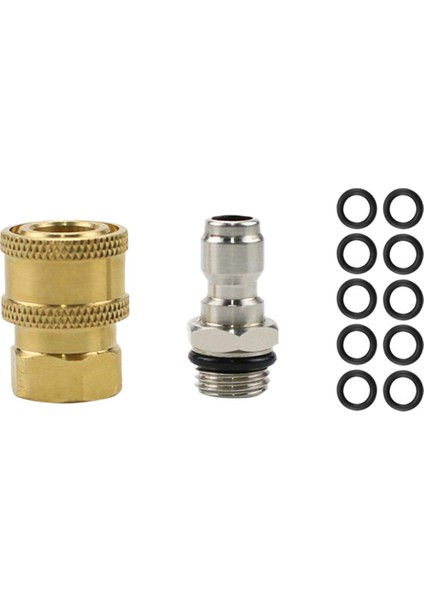 Basınçlı Yıkama Adaptör Seti, 10 Paket O-Ringli 1/4 Inç Hızlı Bağlantı Kesme KITI.5000 Psi (Yurt Dışından)
