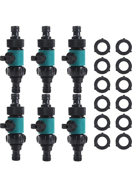 6 Adet Kapatma Vanası Plastik Bahçe Su Hortumu Bağlantısı Anti-Sızıntı Boru Bağlantıları Küresel Vana Standart 3/4 Inç Konu (Yurt Dışından)