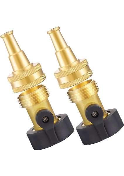 Hortum Kapatma Vanası ile Pirinç Hortum Memesi Sızdırmaz 3/4ın Ght Konnektörü, Bahçe Su Hortumu Için Ayarlanabilir Olmayan Jet Nozul (Yurt Dışından)