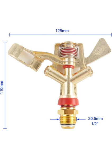 1/2 3/4 Inç Erkek Metal Titreşimli Çiftlik Sprinkler 360 Derece Döndürme Çim Suyu Podazz (Yurt Dışından)
