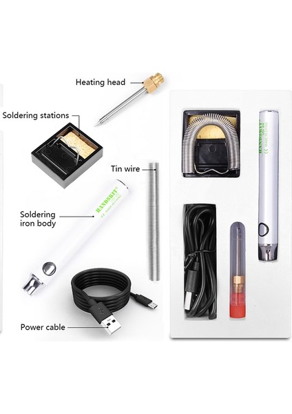 Handskıt USB Havya 5 V 8 W Ayarlanabilir Sıcaklık Elektrikli Havya Kiti Standı ile Havya Teli (Yurt Dışından) indirimleri