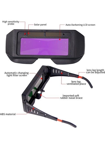 [ayak Izi] Güneş Otomatik Kararan Kaynak Gözlüğü, Güvenlik Koruyucu Kaynak Gözlük Maskesi Kask, Göz Gözlüğü Maskesi Anti-Flog Parlama Önleyici Gözlük (Yurt Dışından) indirimleri