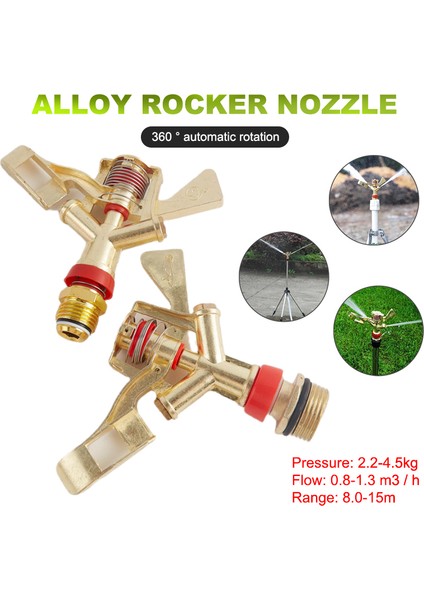 1/2 3/4 Inç Erkek Metal Titreşimli Çiftlik Sprinkler 360 Derece Döndürme Çim Suyu Podazz (Yurt Dışından) modelleri