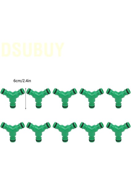 Dsubuy 10 Adet 3 Yollu Su Hortum Kaplini Y Konnektörü Bahçe Sulama Için Premium Plastik Adaptör Çoğaltıcı (Yurt Dışından)