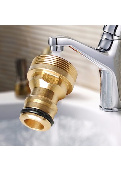 Hızlı Bağlantı Bahçe Hortumu Bağlantı Parçaları-2 x Evrensel Bağlantı 2 x 4 Noktalı Konnektörler 2 x Lavabo Konnektörleri-Beyaz ve Sarı (Yurt Dışından) fırsatları