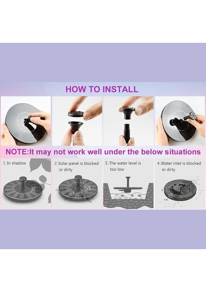 Mini Çeşme Güneş Enerjisi Bahçe Havuzu Gölet Yüzen Çeşme Suyuaçık Güneş Paneli Bahçe Dekoru (Yurt Dışından) indirimleri