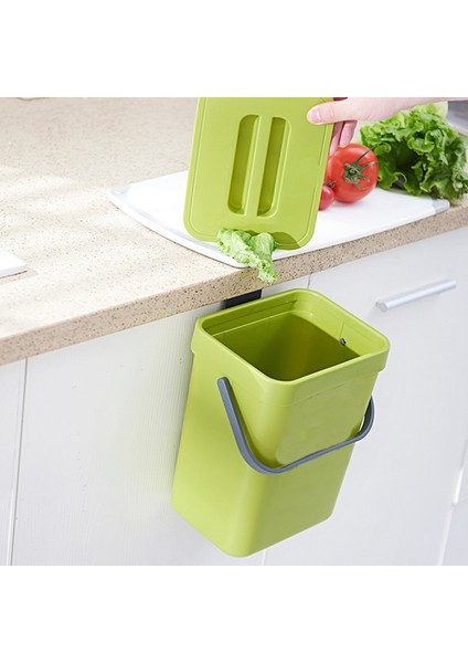 Lavabo Altında Kapaklı Çöp Kovası Yeşil Çöp Kutusu Plastik Çöp Sepeti Banyo / Ofis Için Çöp Kutusu Asın, Mutfak Için Atık Kompost Kutusu Yatak Odası Için Küçük Çöp Kutusu 0,8 Galon (Yurt Dışından)