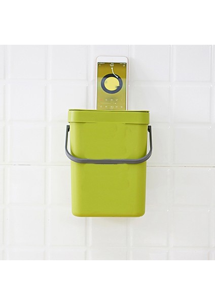 Lavabo Altında Kapaklı Çöp Kovası Yeşil Çöp Kutusu Plastik Çöp Sepeti Banyo / Ofis Için Çöp Kutusu Asın, Mutfak Için Atık Kompost Kutusu Yatak Odası Için Küçük Çöp Kutusu 0,8 Galon (Yurt Dışından)