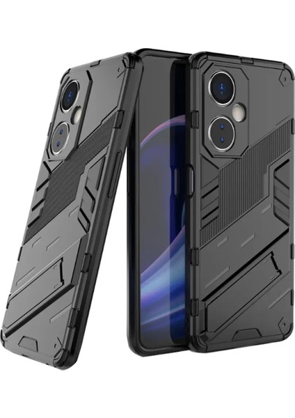 Oneplus Nord Ce 3 Lite Matrix Serisi Armor Standlı Perfect Koruma Kılıf - Siyah AL3416