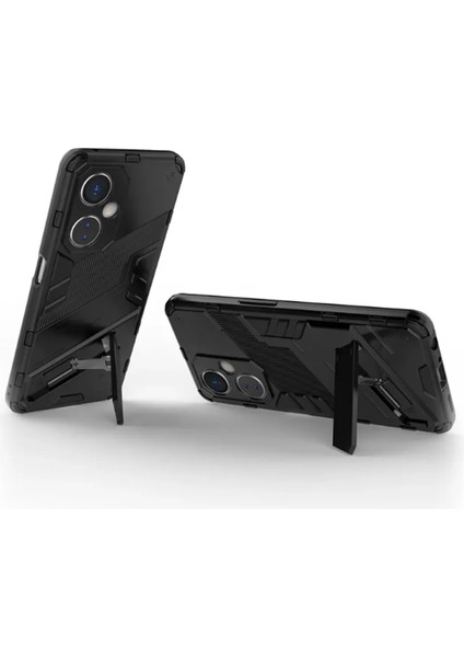 Oneplus Nord Ce 3 Lite Matrix Serisi Armor Standlı Perfect Koruma Kılıf - Siyah AL3416