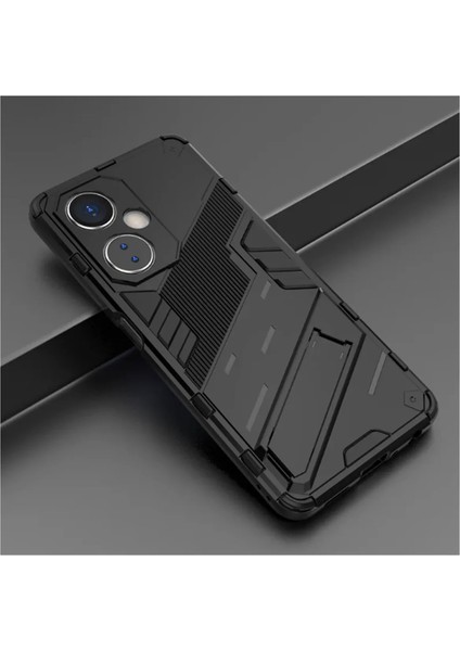Oneplus Nord Ce 3 Lite Matrix Serisi Armor Standlı Perfect Koruma Kılıf - Siyah AL3416