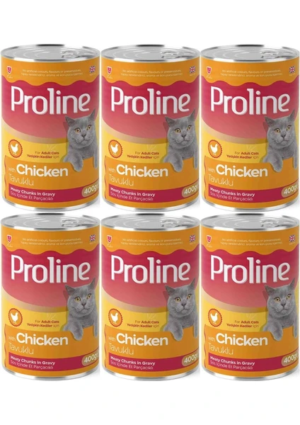 Pro Line Proline Tavuklu Yetişkin Kedi Konservesi 400 Gr*6 Adet