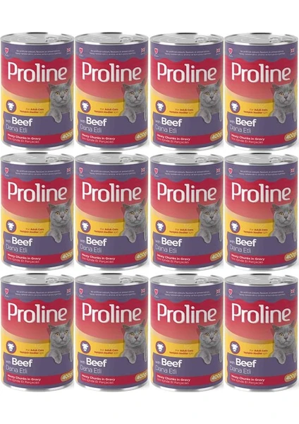 Pro Line Proline Dana Etli Yetişkin Kedi Konservesi 400 Gr*12 Adet