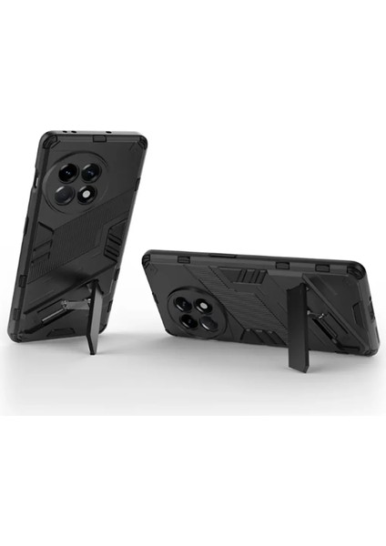 Oneplus Ace 2 Pro Matrix Serisi Armor Standlı Perfect Koruma Kılıf - Siyah AL3416 modelleri