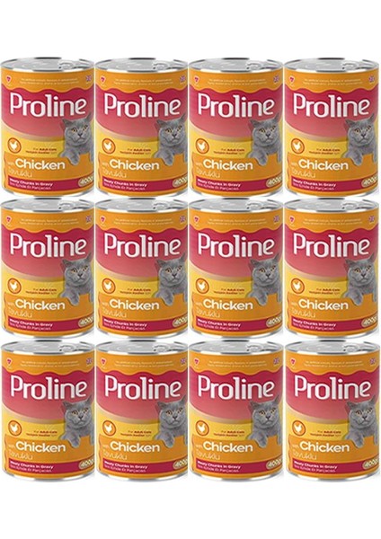 Proline Tavuklu Yetişkin Kedi Konservesi 400 Gr*12 Adet