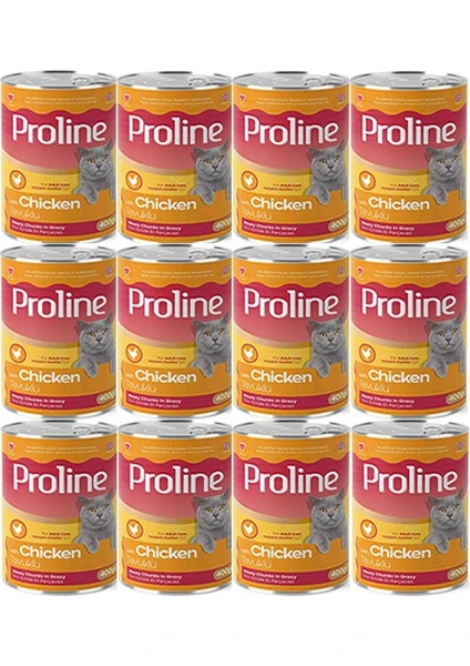 Pro Line Proline Tavuklu Yetişkin Kedi Konservesi 400 Gr*12 Adet