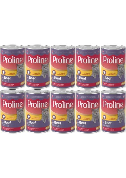 Pro Line Proline Dana Etli Yetişkin Kedi Konservesi 400 Gr*10 Adet