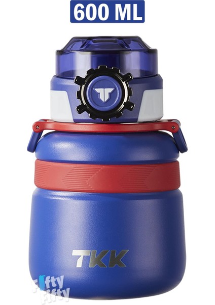 Tkk 600 ml Çelik Su Matarası Çift Kullanım Pipetli/rahat Içim 12 Saat Sıcak/24 Saat Soğuk Termos -2029-600ML