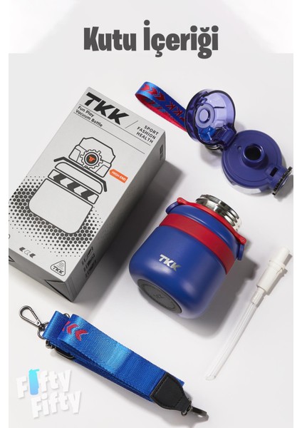 Tkk 600 ml Çelik Su Matarası Çift Kullanım Pipetli/rahat Içim 12 Saat Sıcak/24 Saat Soğuk Termos -2029-600ML fiyatları