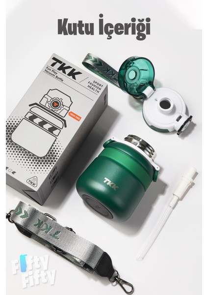 Tkk 600 ml Çelik Su Matarası Çift Kullanım Pipetli/rahat Içim 12 Saat Sıcak/24 Saat Soğuk Termos -2029-600ML fiyatları
