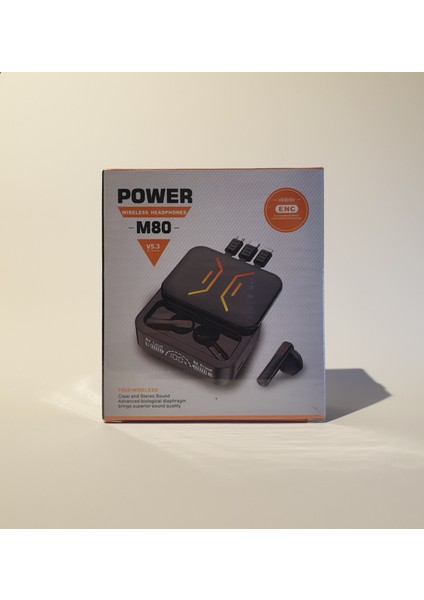Power M80 V5.3 Enc Powerbankli Bluetooth Kulaklık