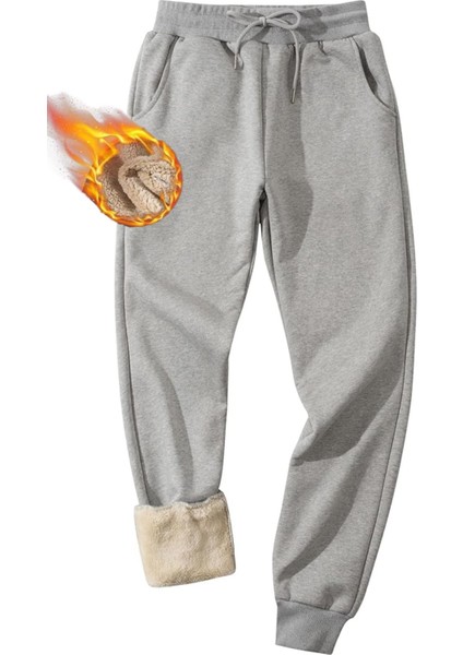 Erkek Ultra Termal Kışlık Sherpa Astarlı Aktif Koşu Dar Paça Jogger Eşofman Altı